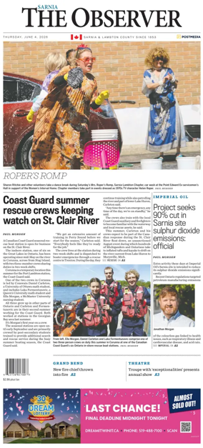 Cover of The Observer (Sarnia)