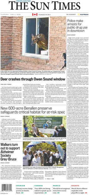 Cover of The Sun Times (Owen Sound)