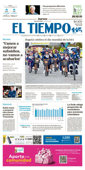 Cover of El Tiempo (Bogota)