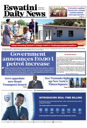 Cover of Eswatini Daily News