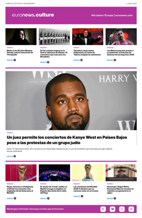 Cover of Euronews Culture and Sport (Spanish) Compiled Edition