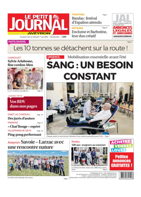 Cover of Le Petit Journal - L'hebdo local de l'Aveyron