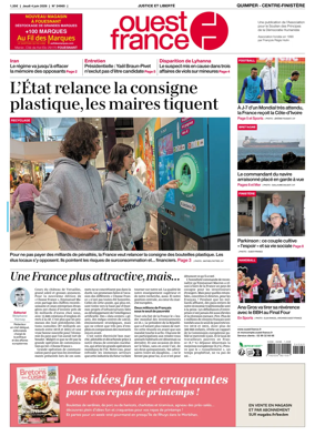 Cover of Ouest-France (Quimper Centre-Finistere)