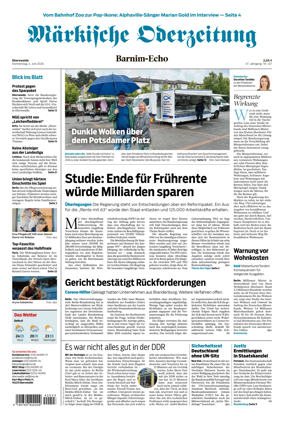 Cover of Markische Oderzeitung Eberswalde