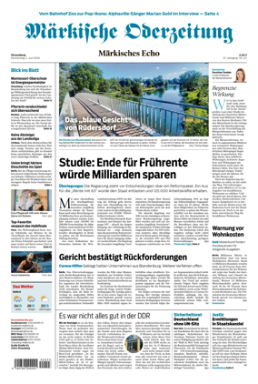 Cover of Markische Oderzeitung Strausberg