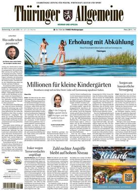 Cover of Thuringer Allgemeine (Weimar)