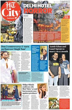 Cover of Hindustan Times (Lucknow) - Live