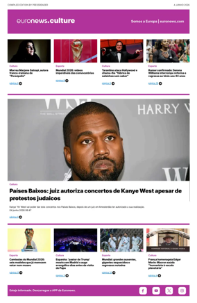 Cover of Euronews Culture and Sport (Portuguese)