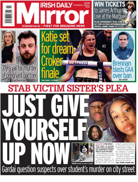 Cover of Irish Daily Mirror