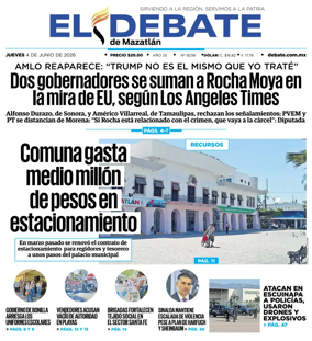 Cover of El Debate de Mazatlan