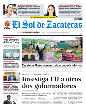 Cover of El Sol de Zacatecas