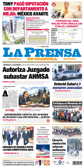 Cover of La Prensa de Coahuila