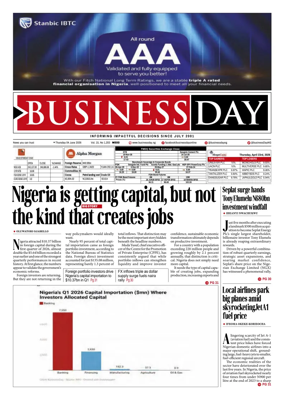 Cover of Business Day (Nigeria)