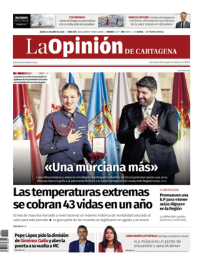 Cover of La Opinion de Murcia (Cartagena)