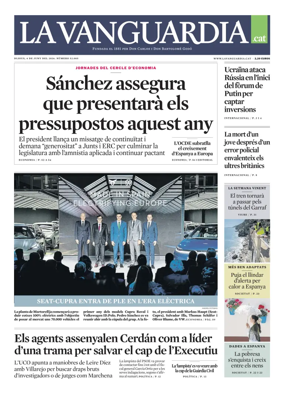 Cover of La Vanguardia (Catala)