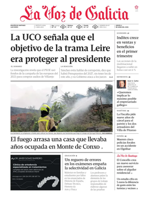 Cover of La Voz de Galicia (Santiago)