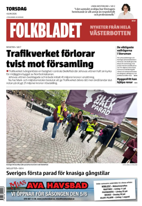 Cover of Folkbladet Vasterbotten