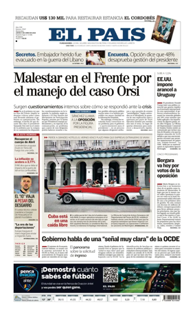 Cover of El Pais (Uruguay)