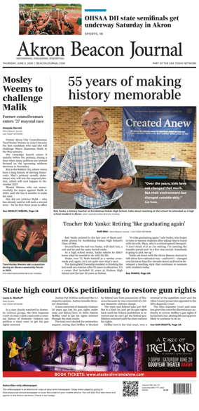 Cover of Akron Beacon Journal