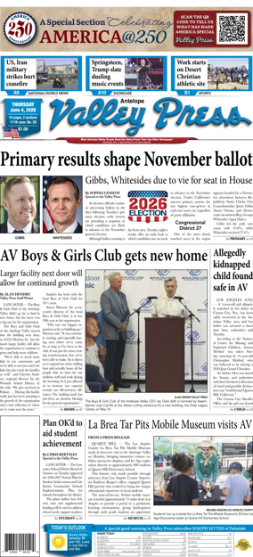 Cover of Antelope Valley Press