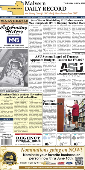 Cover of Malvern Daily Record