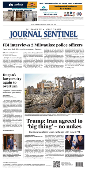 Cover of Milwaukee Journal Sentinel