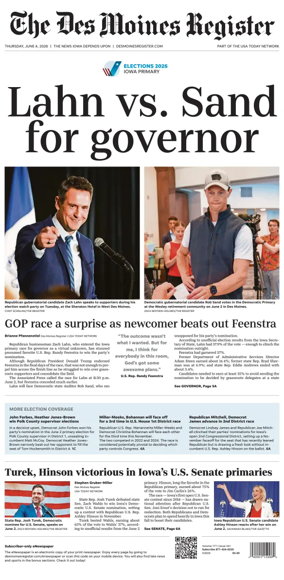 Cover of The Des Moines Register