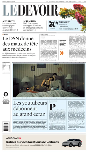 Cover of Le Devoir