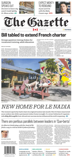 Cover of Montreal Gazette