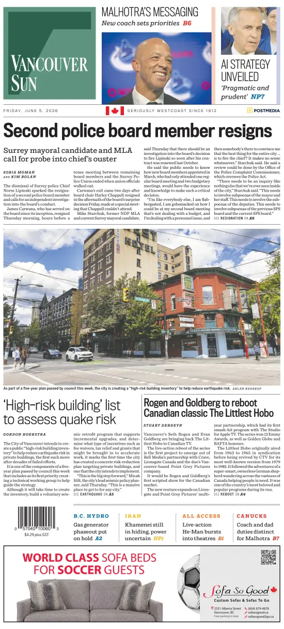 Cover of Vancouver Sun