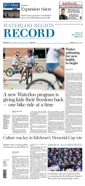 Cover of Waterloo Region Record