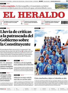 Cover of El Heraldo (Colombia)