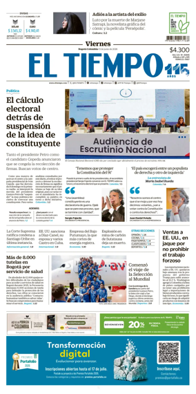 Cover of El Tiempo (Bogota)
