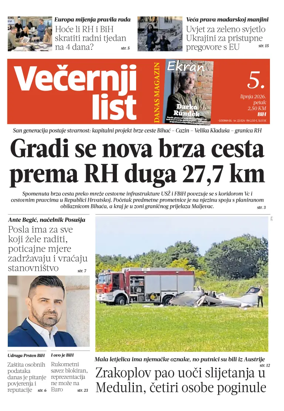 Cover of Vecernji list BiH