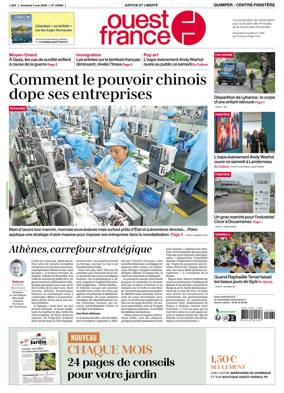 Cover of Ouest-France (Quimper Centre-Finistere)