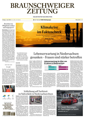 Cover of Braunschweiger Zeitung (Helmstedter Nachrichten)