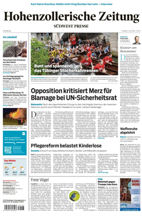 Cover of Hohenzollerische Zeitung