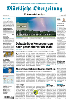 Cover of Markische Oderzeitung Uckermarkanzeiger