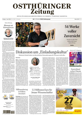 Cover of Ostthuringer Zeitung (Posneck)