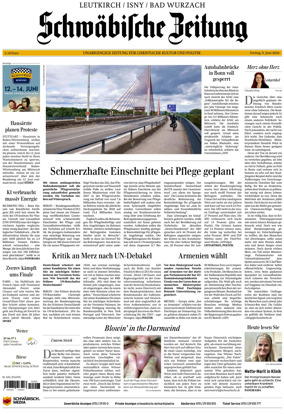 Cover of Schwabische Zeitung (Leutkirch / Isny / Bad Wurzach)