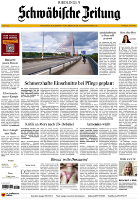 Cover of Schwabische Zeitung (Riedlingen)