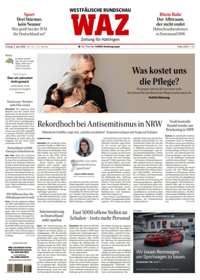 Cover of Westdeutsche Allgemeine Zeitung (Hattingen)