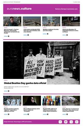 Cover of Euronews Culture and Sport (Portuguese)