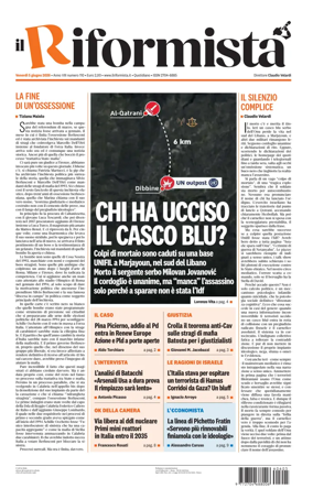 Cover of Il Riformista (Italy)