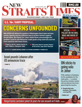 Cover of New Straits Times