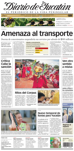 Cover of Diario de Yucatan