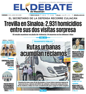Cover of El Debate de Mazatlan