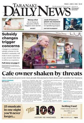 Cover of Taranaki Daily News