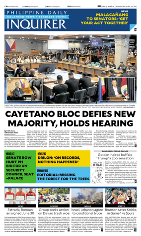 Cover of Philippine Daily Inquirer