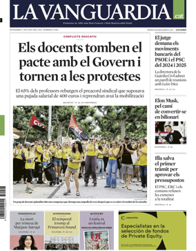 Cover of La Vanguardia (Catalonia - 1st edition)